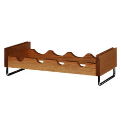 Stackable Wine Rack, Oak, 4 Bottle Brown